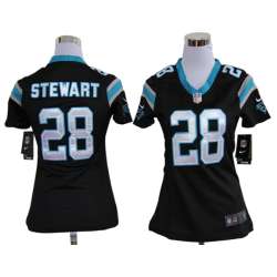 Women's Nike Carolina Panthers #28 Jonathan Stewart Black Game Team Jerseys