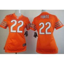 Women's Nike Chicago Bears #22 Matt Forte Orange Game Jerseys