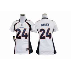 Women's Nike Denver Broncos #24 Champ Bailey White Game Team Jerseys