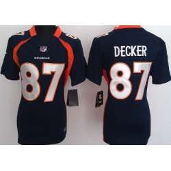 Women's Nike Denver Broncos #87 Eric Decker Blue Game Team Jerseys