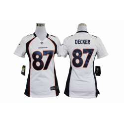Women's Nike Denver Broncos #87 Eric Decker White Game Team Jerseys