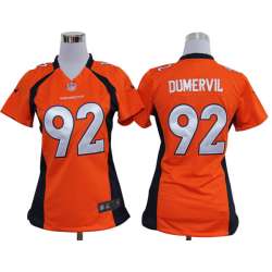 Women's Nike Denver Broncos #92 Elvis Dumervil Orange Game Team Jerseys