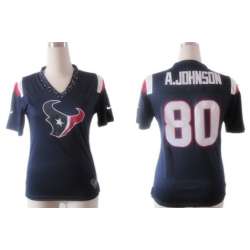Women's Nike Houston Texans #80 Andre Johnson 2012 Blue Field Flirt Fashion Jerseys