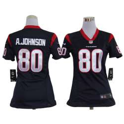 Women's Nike Houston Texans #80 Andre Johnson Blue Team Jerseys