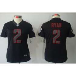 Women's Nike Limited Atlanta Falcons #2 Matt Ryan Black Impact Jerseys
