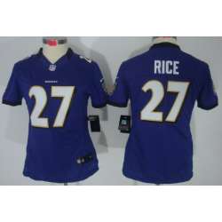 Women\'s Nike Limited Baltimore Ravens #27 Ray Rice Purple Jerseys