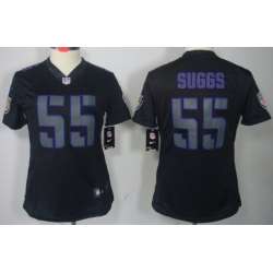 Women's Nike Limited Baltimore Ravens #55 Terrell Suggs Black Impact Jerseys
