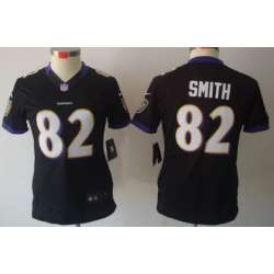 Women's Nike Limited Baltimore Ravens #82 Torrey Smith Black Jerseys