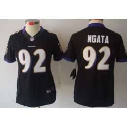 Women's Nike Limited Baltimore Ravens #92 Haloti Ngata Black Jerseys