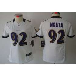 Women\'s Nike Limited Baltimore Ravens #92 Haloti Ngata White Jerseys