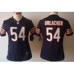 Women\'s Nike Limited Chicago Bears #54 Brian Urlacher Blue Jerseys