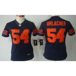 Women\'s Nike Limited Chicago Bears #54 Brian Urlacher Blue With Orange Jerseys