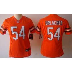 Women\'s Nike Limited Chicago Bears #54 Brian Urlacher Orange Jerseys