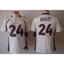 Women\'s Nike Limited Denver Broncos #24 Champ Bailey White Jerseys