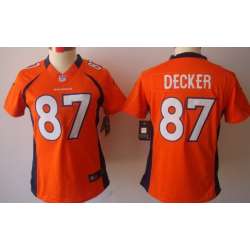 Women\'s Nike Limited Denver Broncos #87 Eric Decker Orange Jerseys