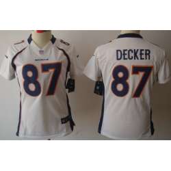 Women's Nike Limited Denver Broncos #87 Eric Decker White Jerseys
