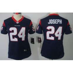 Women's Nike Limited Houston Texans #24 Johnathan Joseph Blue Jerseys