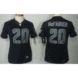 Women's Nike Limited Oakland Raiders #20 Darren McFadden Black Impact Jerseys