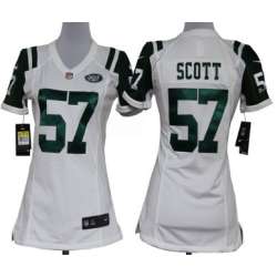 Women's Nike New York Jets #57 Bart Scott White Game Team Jerseys