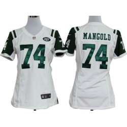 Women's Nike New York Jets #74 Nick Mangold White Game Team Jerseys