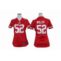 Women's Nike San Francisco 49ers #52 Patrick Willis Red Team Jerseys