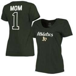Women's Oakland Athletics 2017 Mother's Day #1 Mom Plus Size T-Shirt - Green FengYun