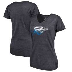 Women's Oklahoma City Thunder Fanatics Branded Gradient Logo Tri Blend T-Shirt Navy FengYun