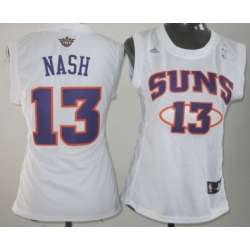 Women\'s Phoenix Suns #13 Steve Nash Revolution 30 Swingman White Jerseys