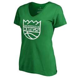 Women's Sacramento Kings Fanatics Branded Kelly Green St. Patrick's Day White Logo T-Shirt FengYun