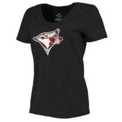 Women's Toronto Blue Jays Black Plus Sizes Banner Wave T-Shirt