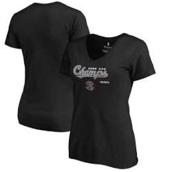 Women\'s Toronto Raptors Fanatics Branded 2019 NBA Finals Champions Play Your Game V Neck T Shirt Black