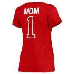 Women's Washington Nationals 2017 Mother's Day #1 Mom V-Neck T-Shirt - Red FengYun