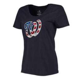 Women's Washington Nationals Navy Plus Sizes Banner Wave T-Shirt