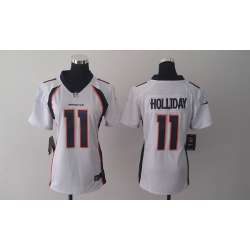 Womens 2013 Nike Denver Broncos #11 Holliday White Game Jerseys