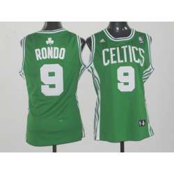 Womens Boston Celtics #9 Rajon Rondo Swingman Green Jerseys