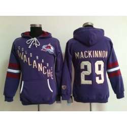 Womens Colorado Avalanche #29 Nathan Mackinnon Purple Stitched Hoodie