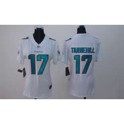 Womens Limited Nike Miami Dolphins #17 Ryan Tannehill 2013 White Jerseys