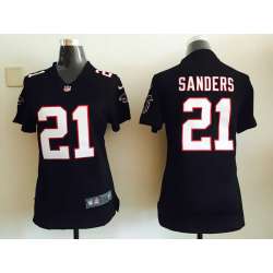 Womens Nike Atlanta Falcons #21 Deion Sanders Black Team Color Game Jerseys