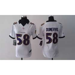 Womens Nike Baltimore Ravens #58 Elvis Dumervil White Game Jerseys