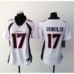 Womens Nike Denver Broncos #17 Brock Osweiler White Game Jerseys