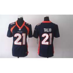 Womens Nike Denver Broncos #21 Talib Navy Blue Game Jerseys