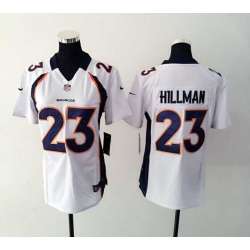Womens Nike Denver Broncos #23 Hillman White Game Jerseys