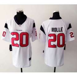 Womens Nike Houston Texans #20 Rolle White Game Jerseys