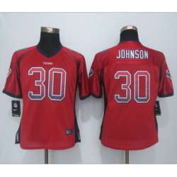 Womens Nike Houston Texans #30 Johnson Drift Fashion Red Elite Jerseys