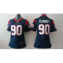 Womens Nike Houston Texans #90 Jadeveon Clowney Navy Blue Game Jerseys