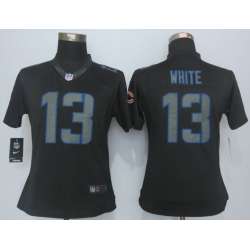 Womens Nike Limited Chicago Bears #13 White Impact Black Jerseys