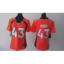 Womens Nike Limited Denver Broncos #43 Ward Orange Jerseys