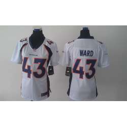Womens Nike Limited Denver Broncos #43 Ward White Jerseys