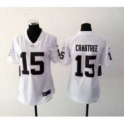 Womens Nike Oakland Raiders #15 Michael Crabtree White Game Jerseys