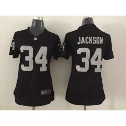 Womens Nike Oakland Raiders #34 Bo Jackson Black Game Jerseys